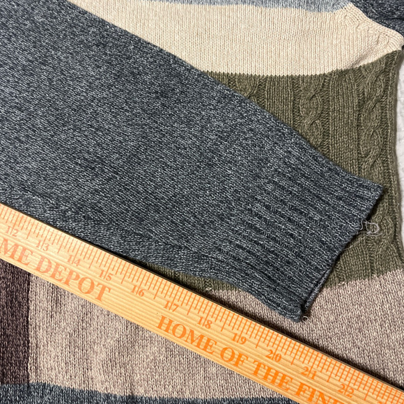 Geoffrey Bean Vintage 90s Pullover Sweater XL Colorblock Cable Knit Grandpa - Picture 8 of 10